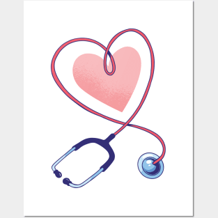 stethoscope love for doctors and nurses Posters and Art